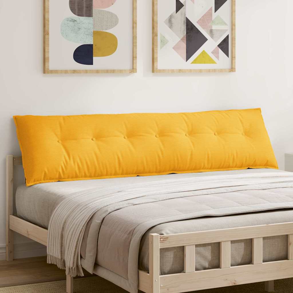 Cuscino per Schiena Giallo Chiaro 200 x 50 cm Tessuto in Cords