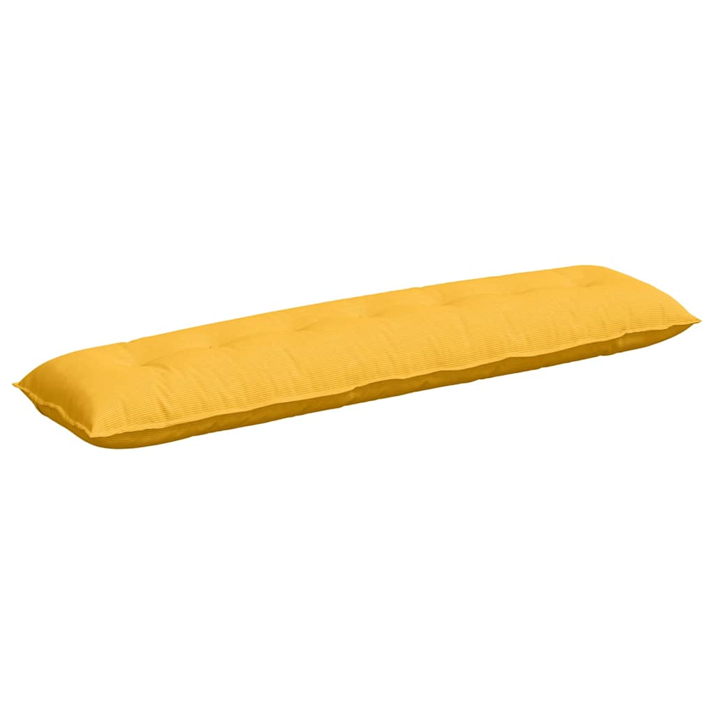 Cuscino per Schiena Giallo Chiaro 200 x 50 cm Tessuto in Cords