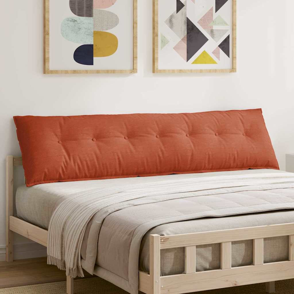 Cuscino per Schiena Rosso Arancio 200 x 50 cm Tessuto in Cords