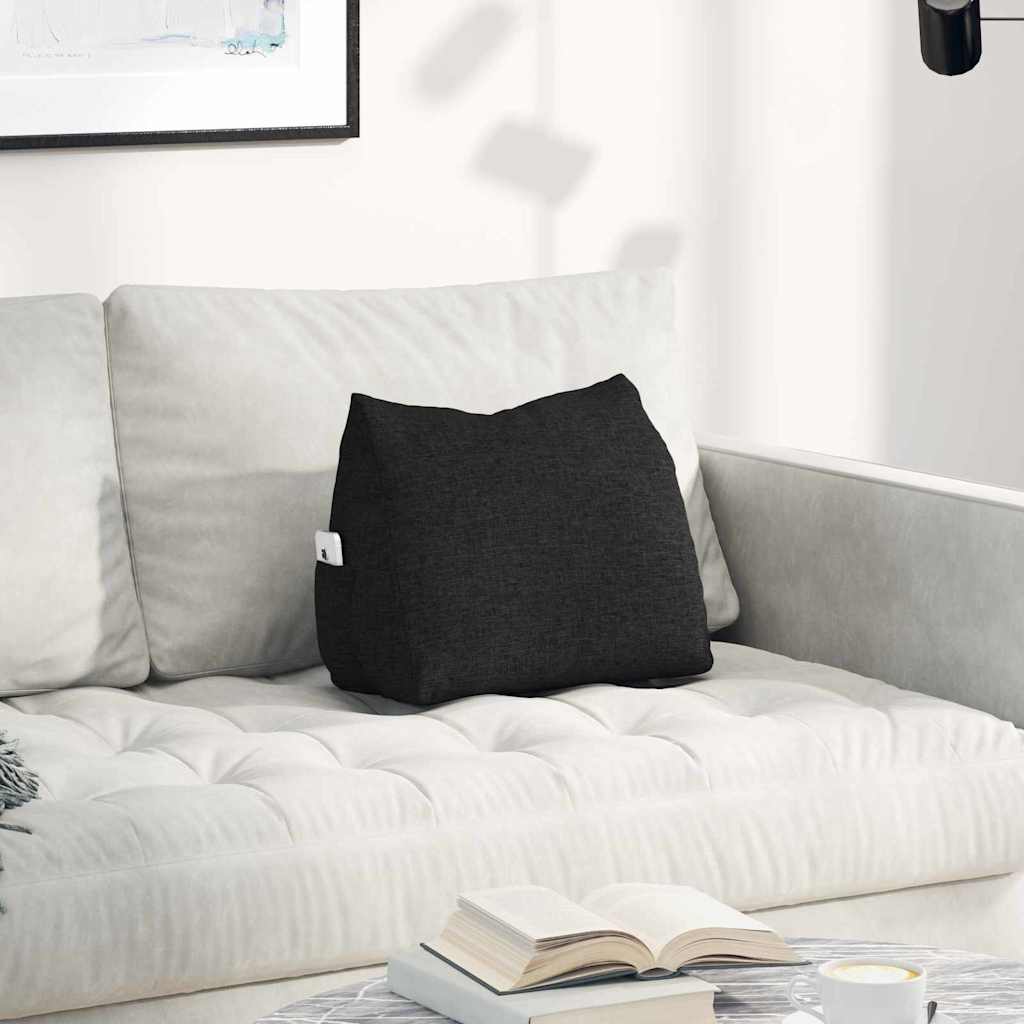 Cuscino per Schiena Nero 45 x 20 x 35 cm Tessuto