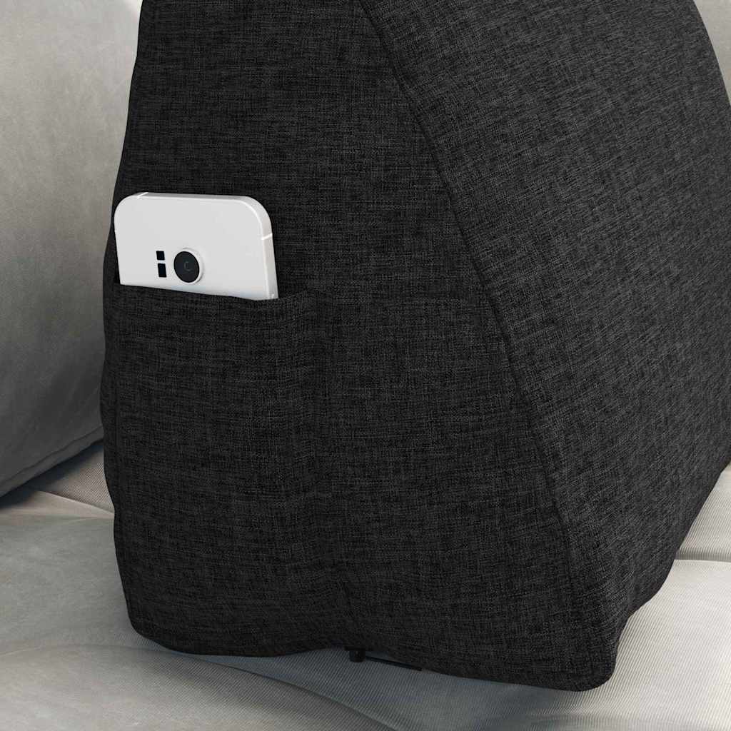 Cuscino per Schiena Nero 45 x 20 x 35 cm Tessuto