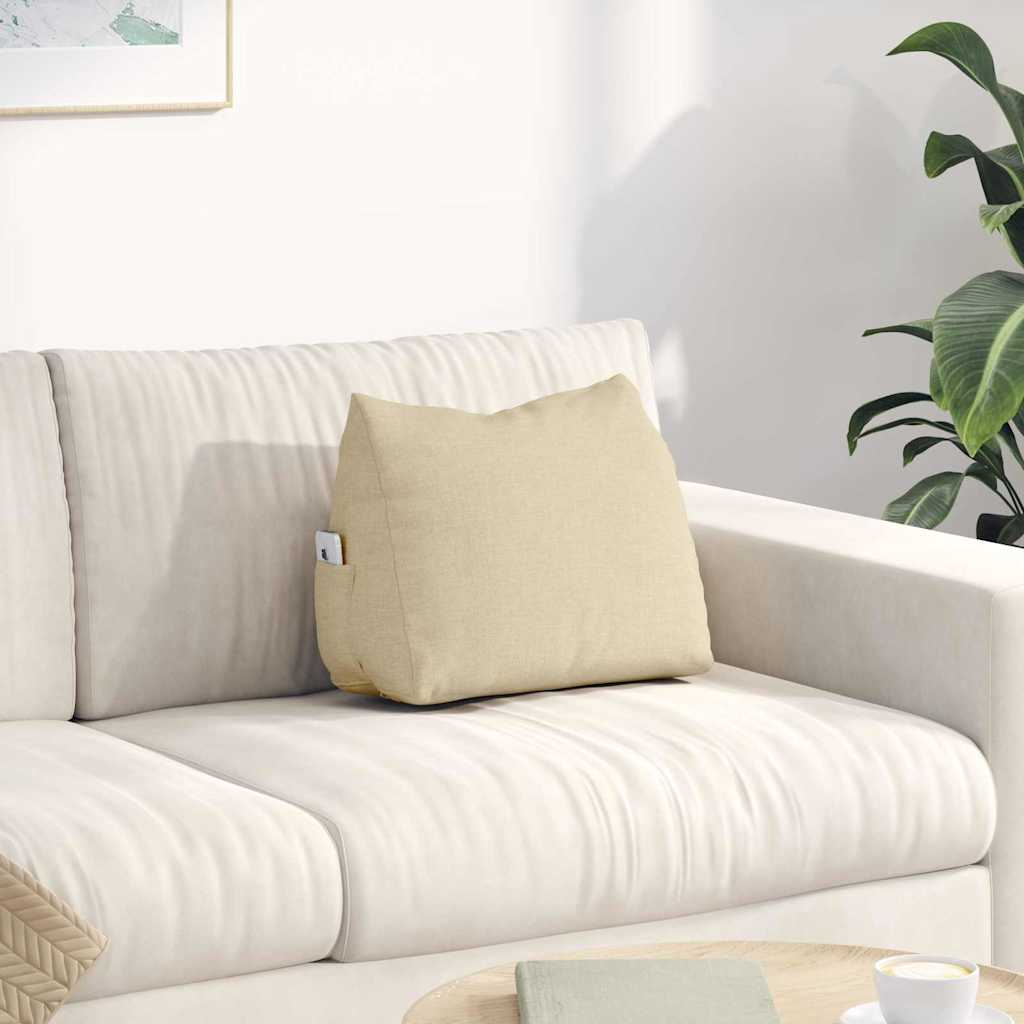 Cuscino per Schiena Crema 45 x 20 x 35 cm Tessuto