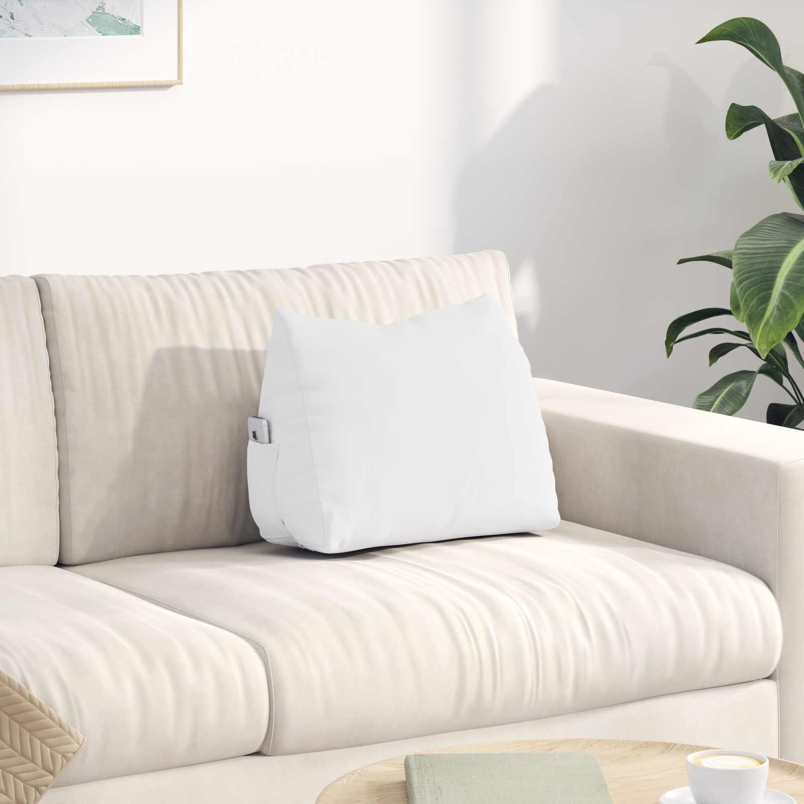 Cuscino per Schiena Bianco 45 x 20 x 35 cm Tessuto