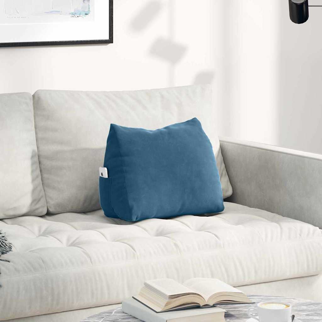 Cuscino per Schiena Blu 45 x 20 x 35 cm Tessuto in Cords