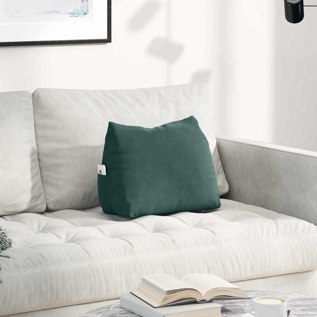 Cuscino per Schiena Verde Scuro 45 x 20 x 35 cm
