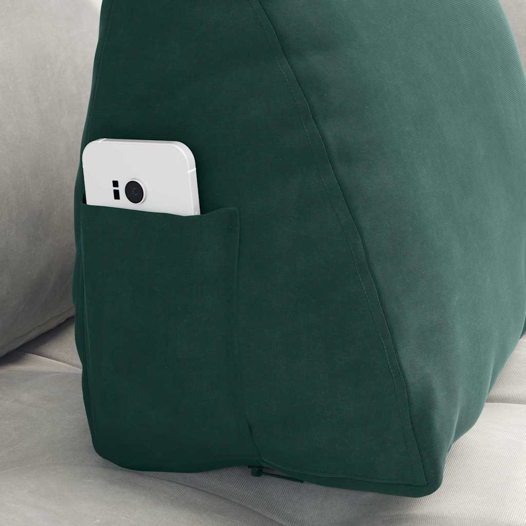 Cuscino per Schiena Verde Scuro 45 x 20 x 35 cm