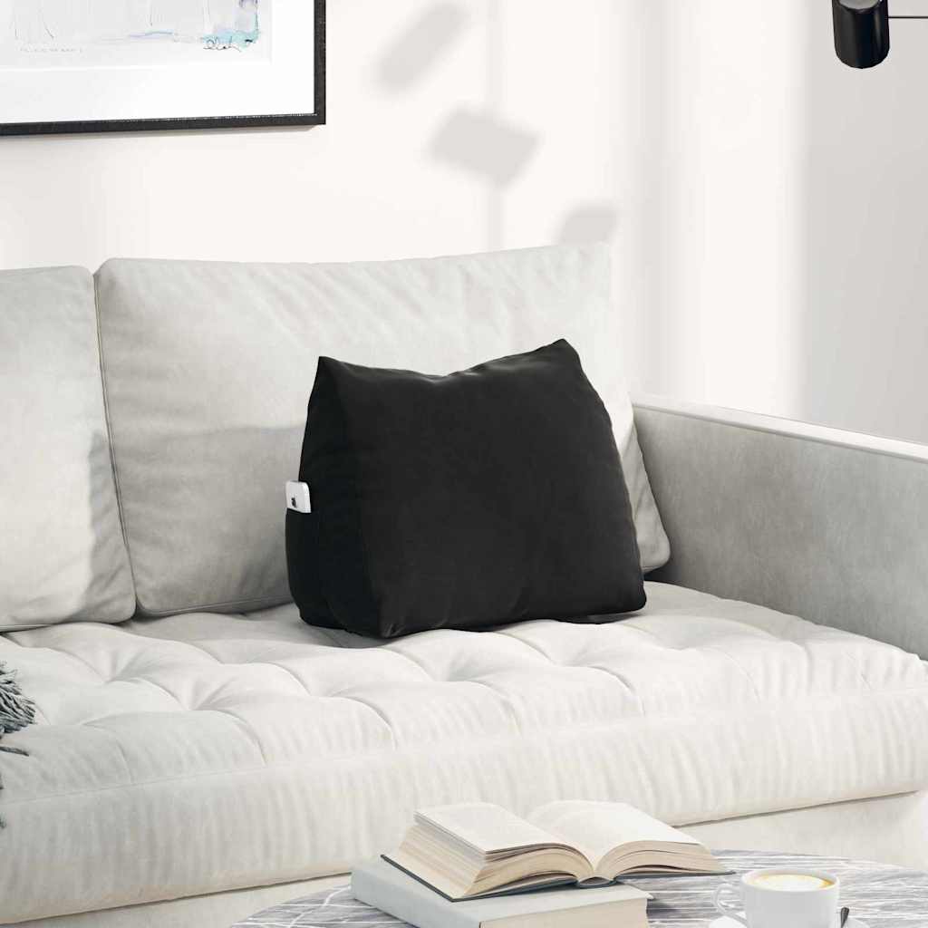 Cuscino per Schiena Nero 45 x 20 x 35 cm Tessuto in Cords