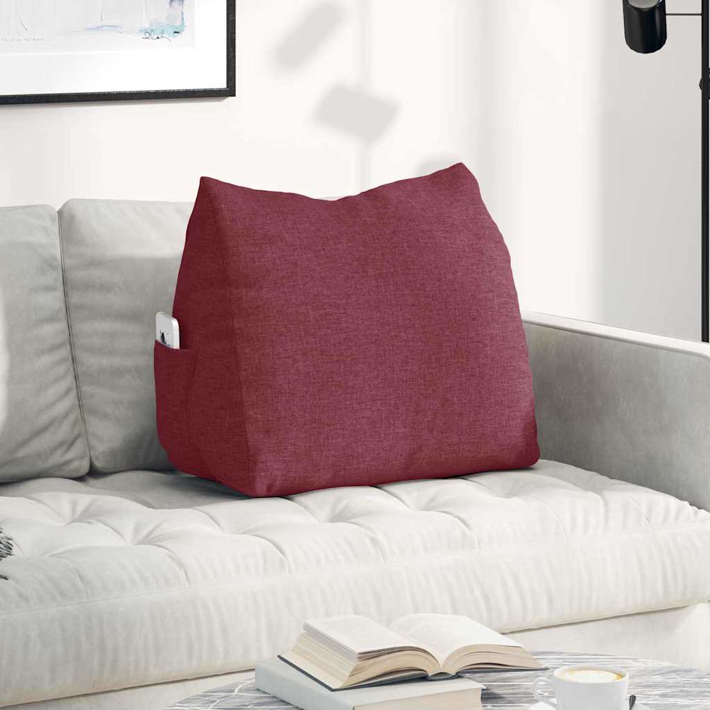 Cuscino per Schiena Rosso Vino 60 x 20 x 50 cm Tessuto