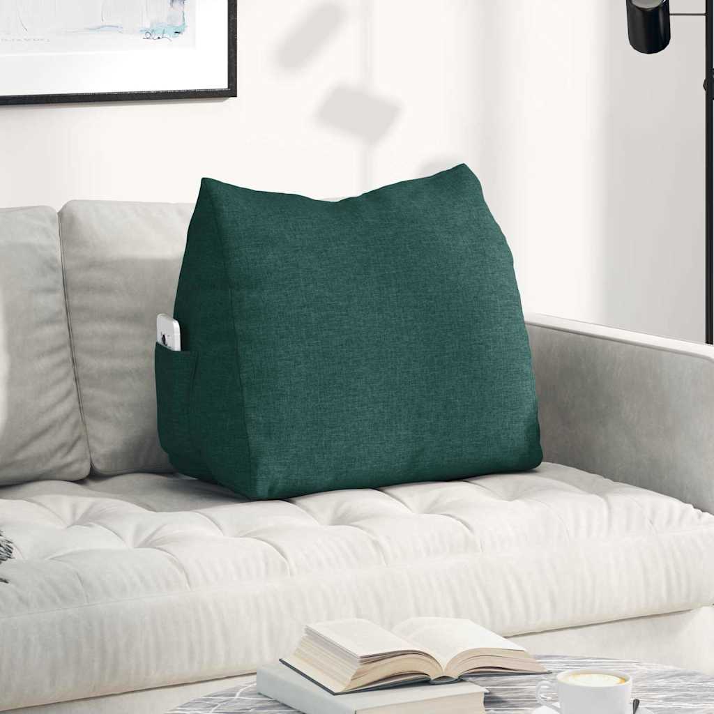 Cuscino per Schiena Verde Scuro 60 x 20 x 50 cm Tessuto