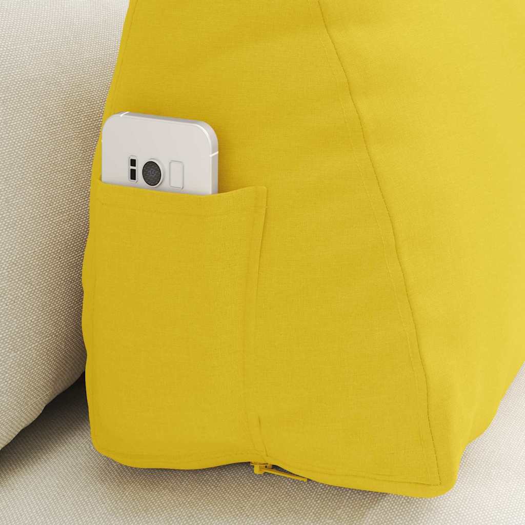 Cuscino per Schiena Giallo Chiaro 60 x 20 x 50 cm Tessuto