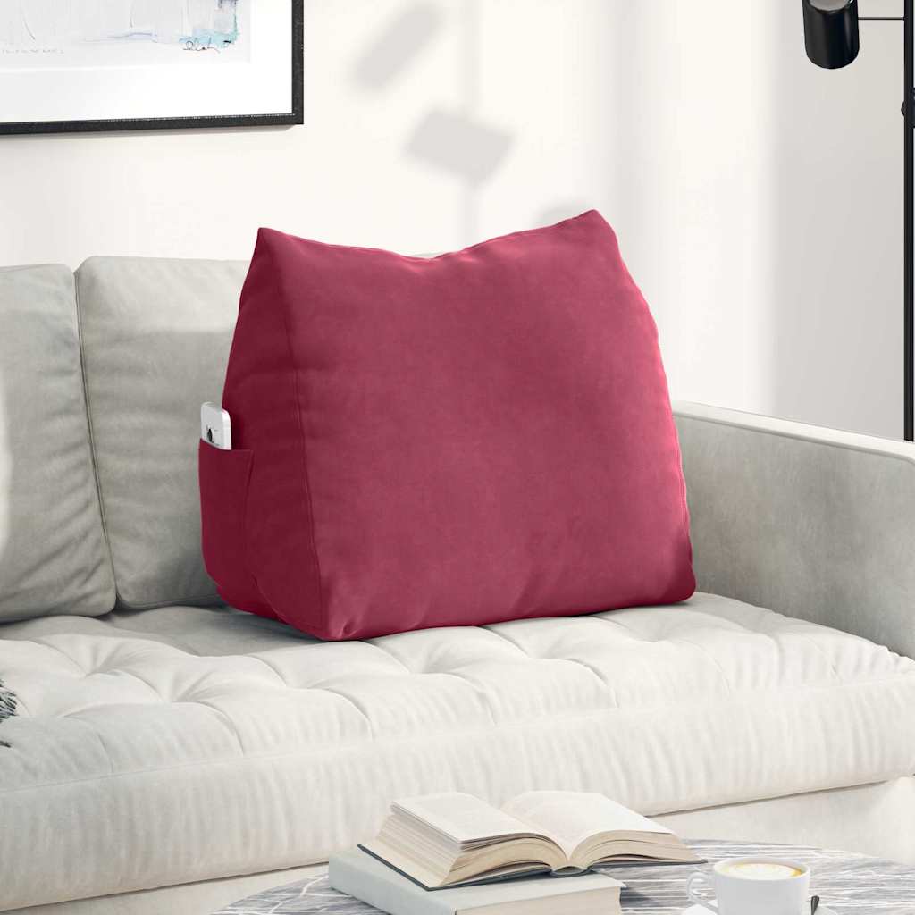 Cuscino per Schiena Rosso Vino 60 x 20 x 50 cm Tessuto in Cords