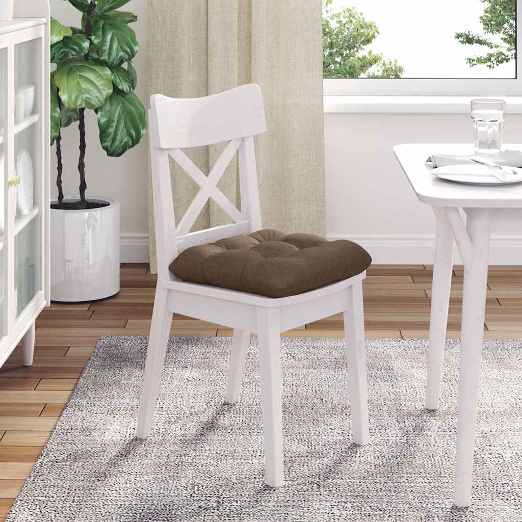 Cuscini per Seduta 4 pz Tessuto Marrone 40 x 40 x 12 cm