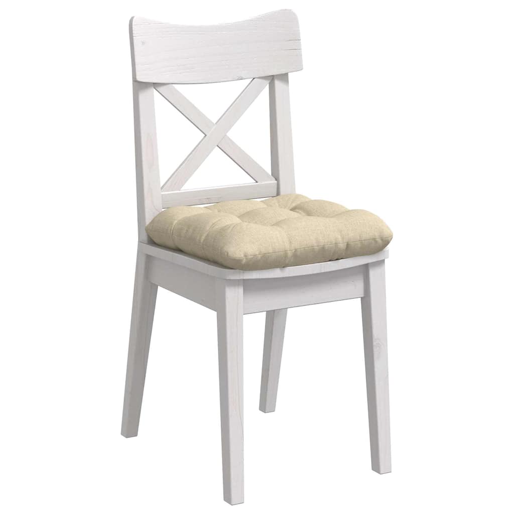 Cuscini per Seduta 4 pz Tessuto Crema 40 x 40 x 12 cm