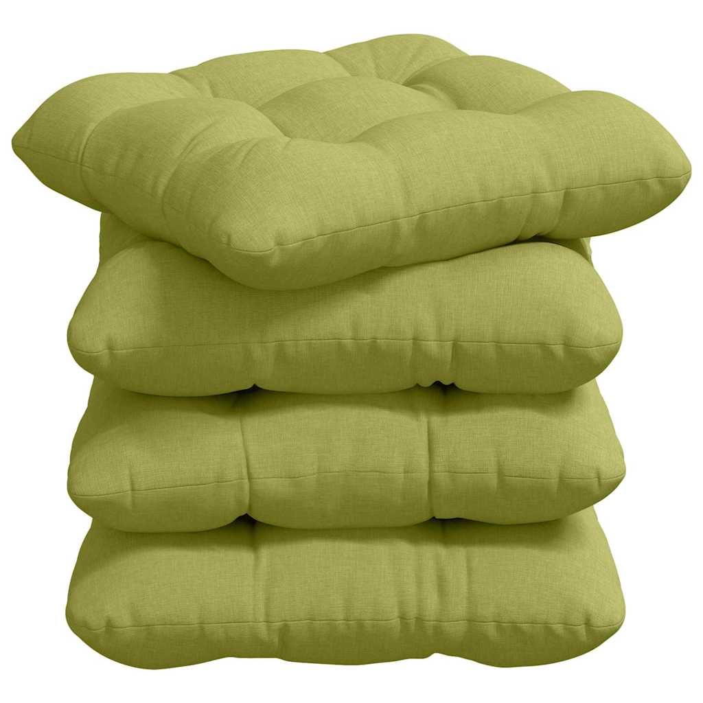 Cuscini per Seduta 4 pz Tessuto Verde chiaro 40 x 40 x 12 cm