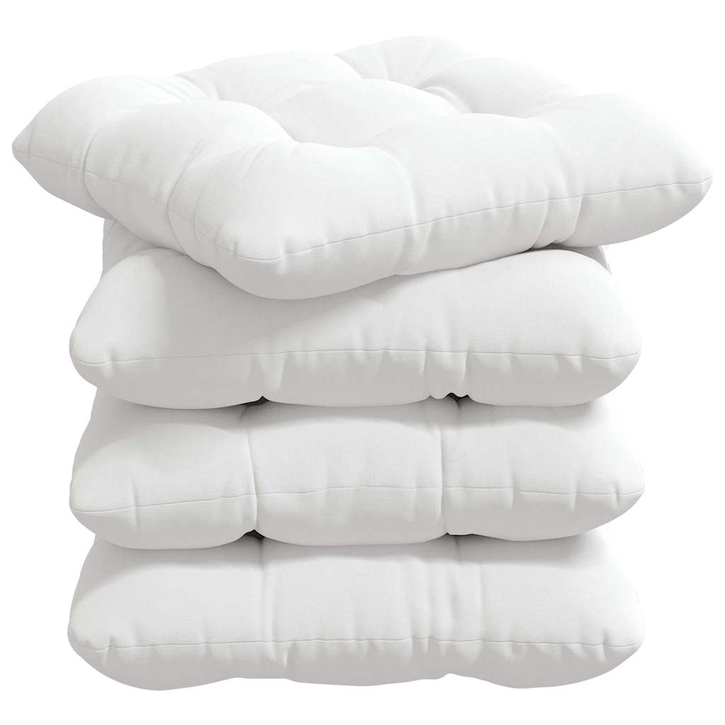 Cuscini per Seduta 4 pz Tessuto Bianco 40 x 40 x 12 cm