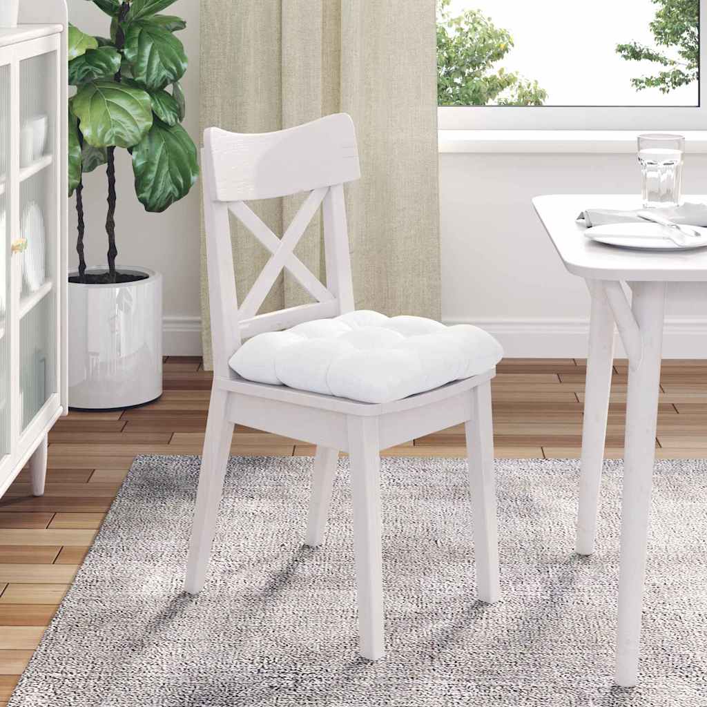Cuscini per Seduta 4 pz Tessuto Bianco 40 x 40 x 12 cm