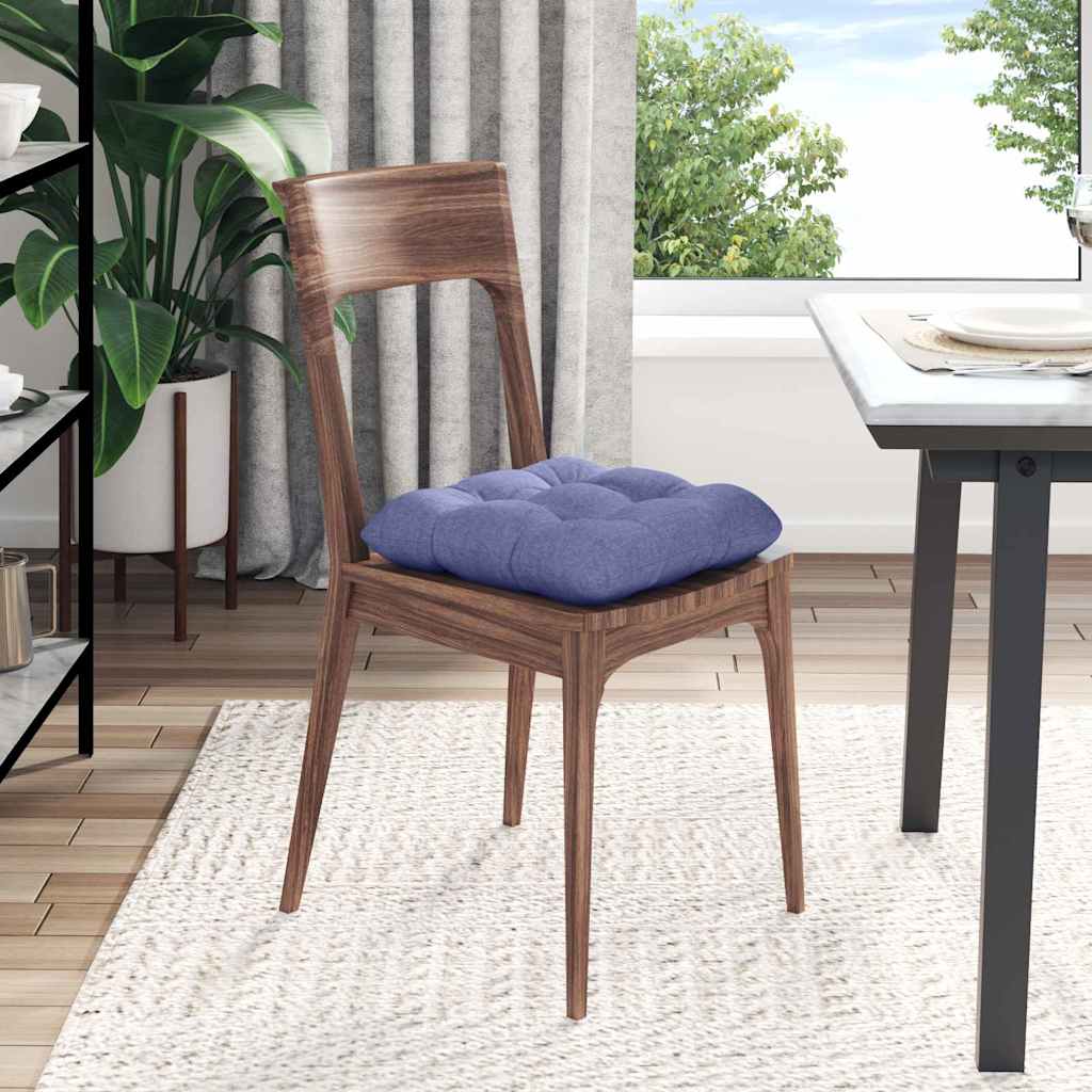 Cuscini per Seduta 4 pz Tessuto Blu jeans 40 x 40 x 12 cm