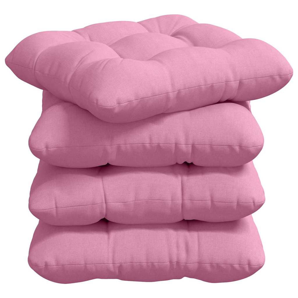Cuscini per Seduta 4 pz Tessuto Rosa 40 x 40 x 12 cm