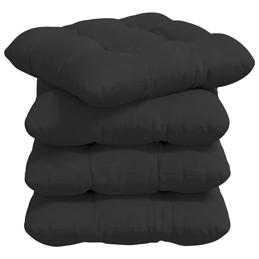 Cuscini per Seduta 4 pz Tessuto in Microfibra Nero 40 x 40 cm