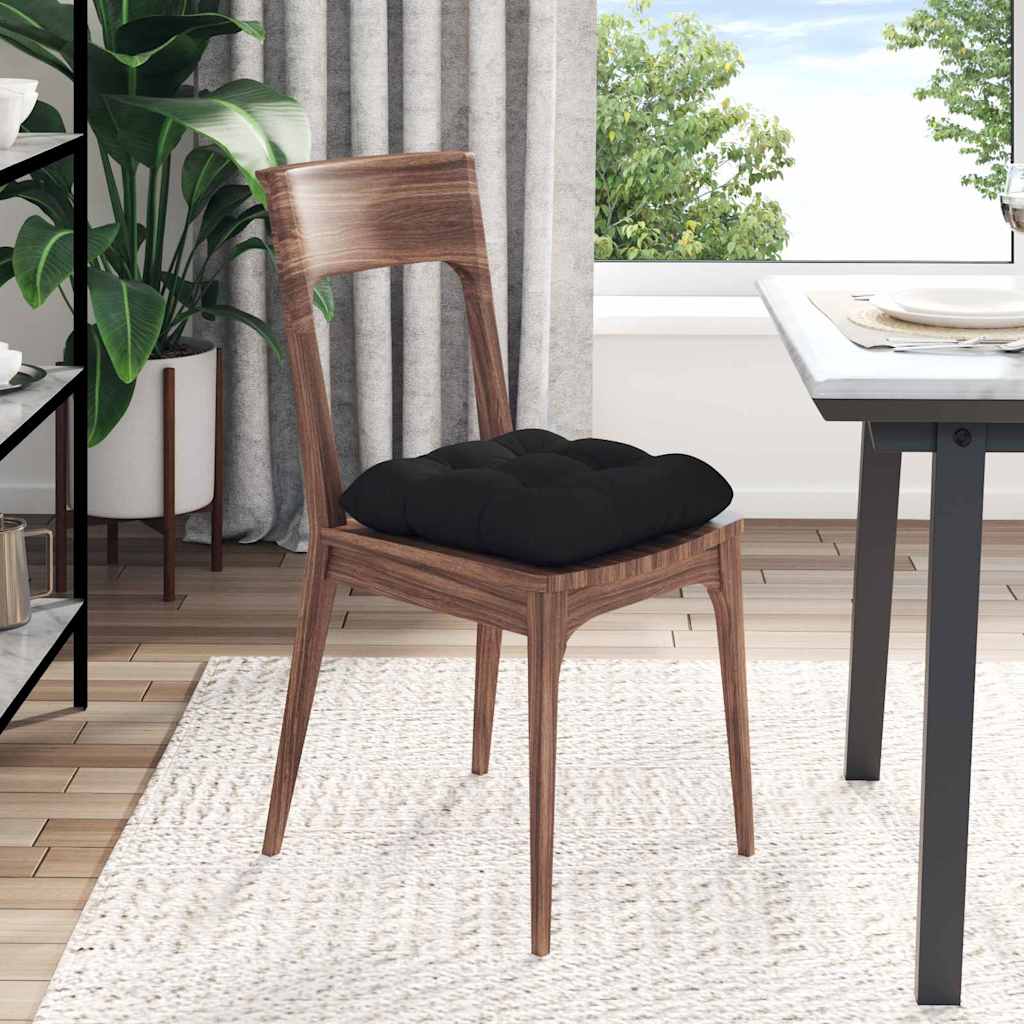 Cuscini per Seduta 4 pz Tessuto in Microfibra Nero 40 x 40 cm