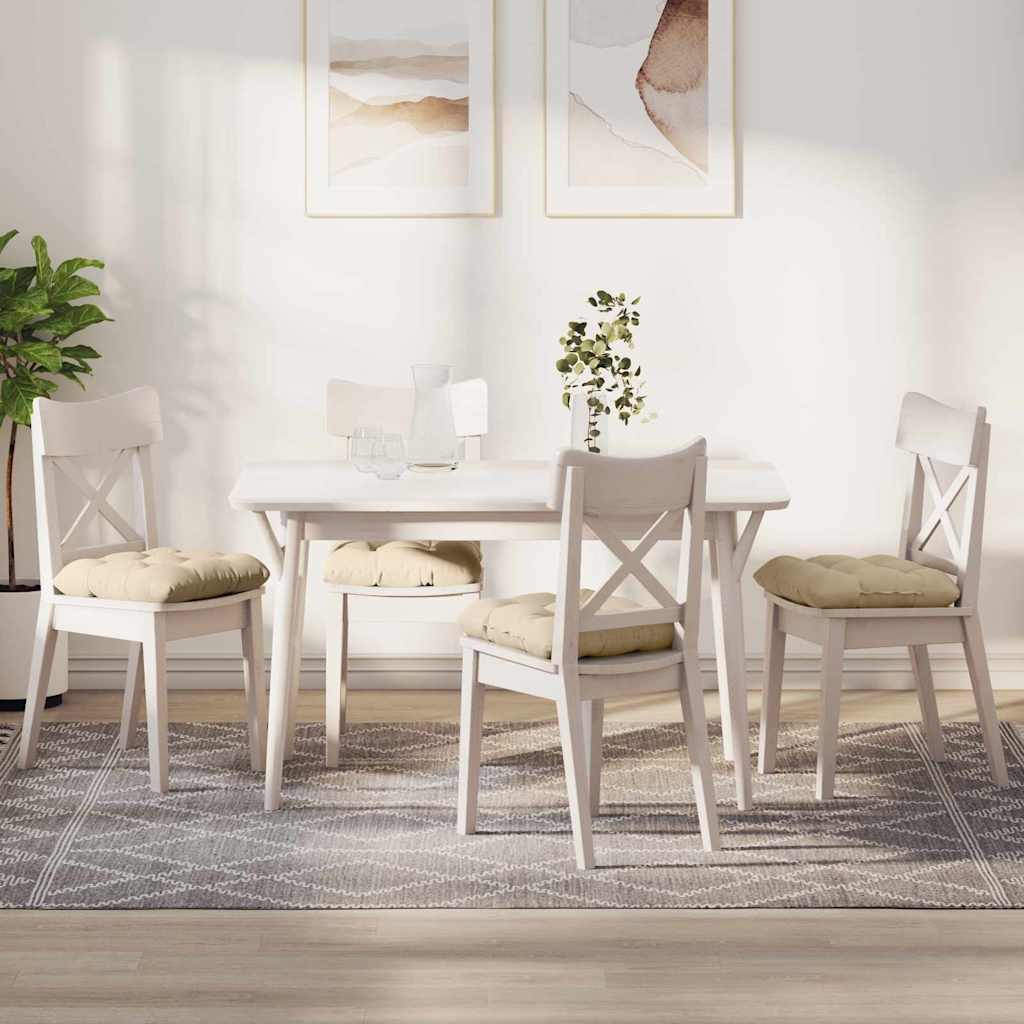 Cuscini per Seduta 4 pz Tessuto in Microfibra Crema 40 x 40 cm