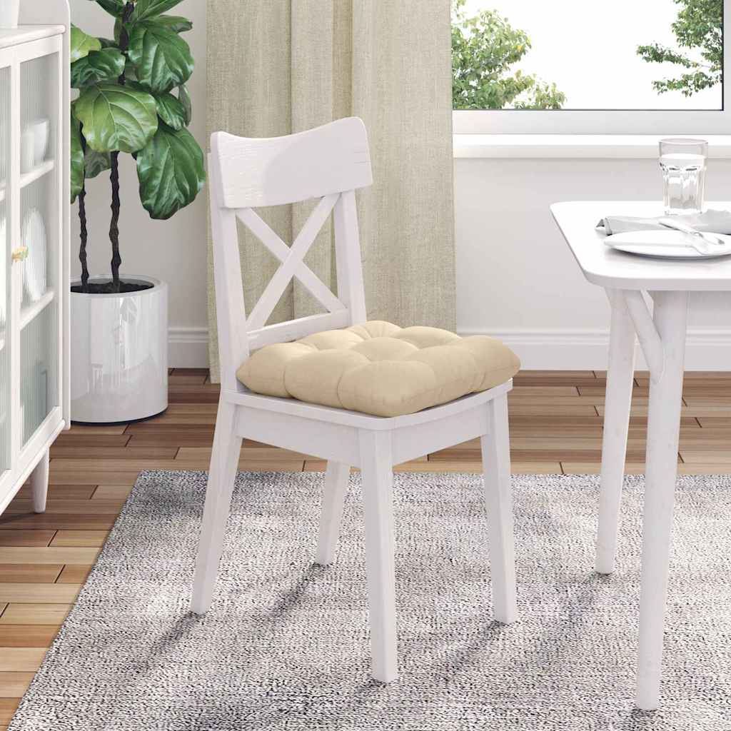 Cuscini per Seduta 4 pz Tessuto in Microfibra Crema 40 x 40 cm