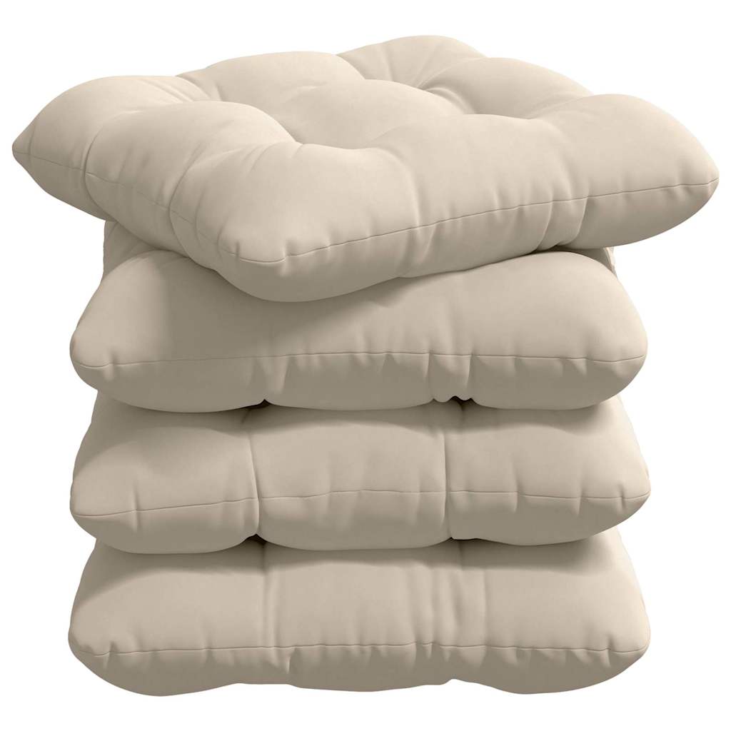 Cuscini per Seduta 4 pz Tessuto in Microfibra Beige 40 x 40 cm