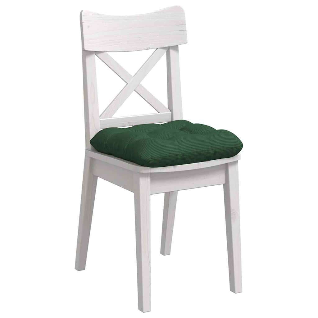 Cuscini per Seduta 4 pz Tessuto in Cords Verde Scuro 40 x 40 cm