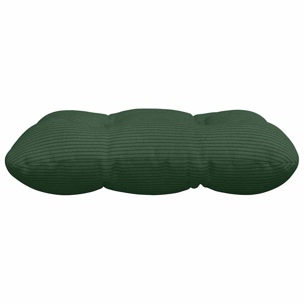 Cuscini per Seduta 4 pz Tessuto in Cords Verde Scuro 40 x 40 cm