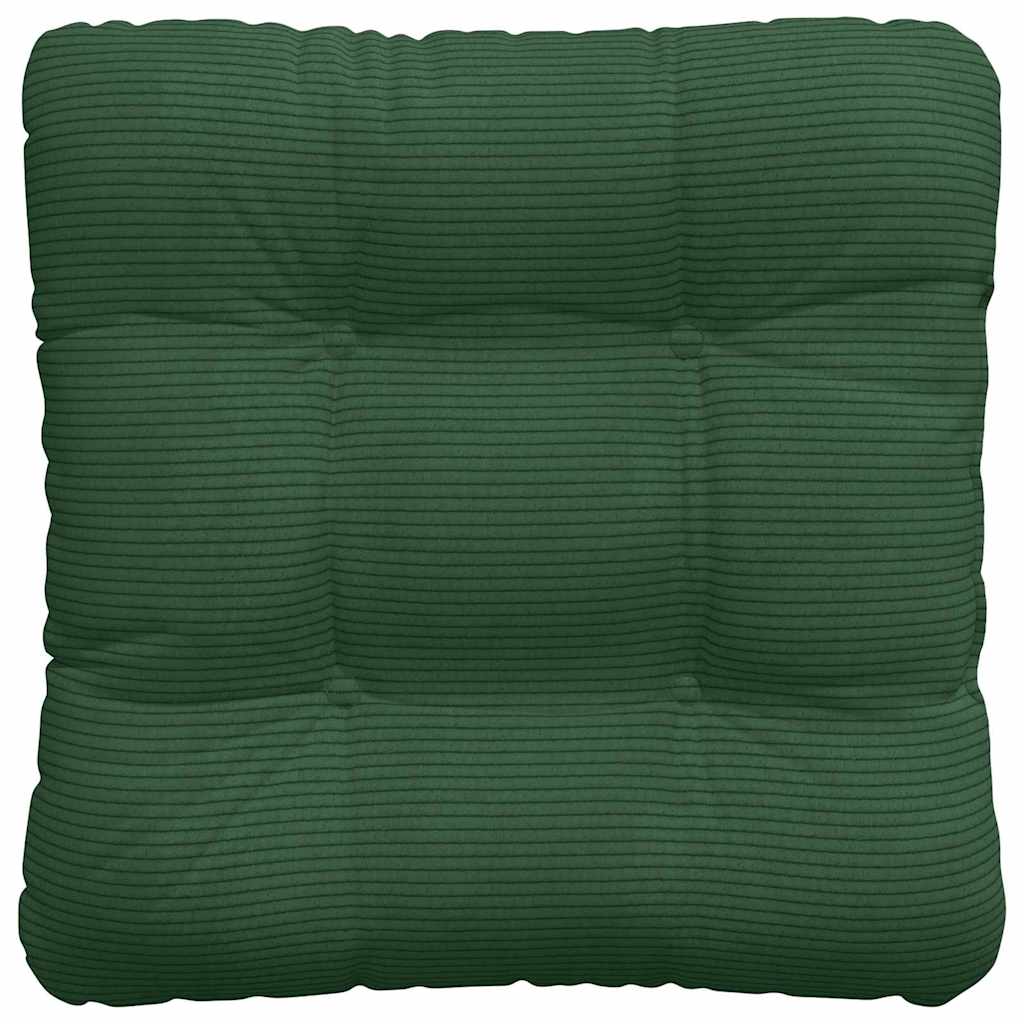 Cuscini per Seduta 4 pz Tessuto in Cords Verde Scuro 40 x 40 cm