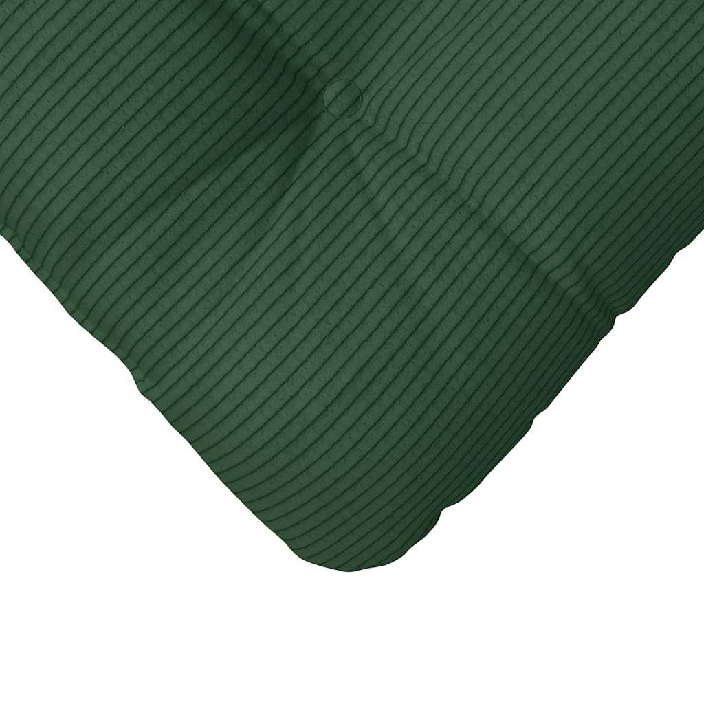 Cuscini per Seduta 4 pz Tessuto in Cords Verde Scuro 40 x 40 cm