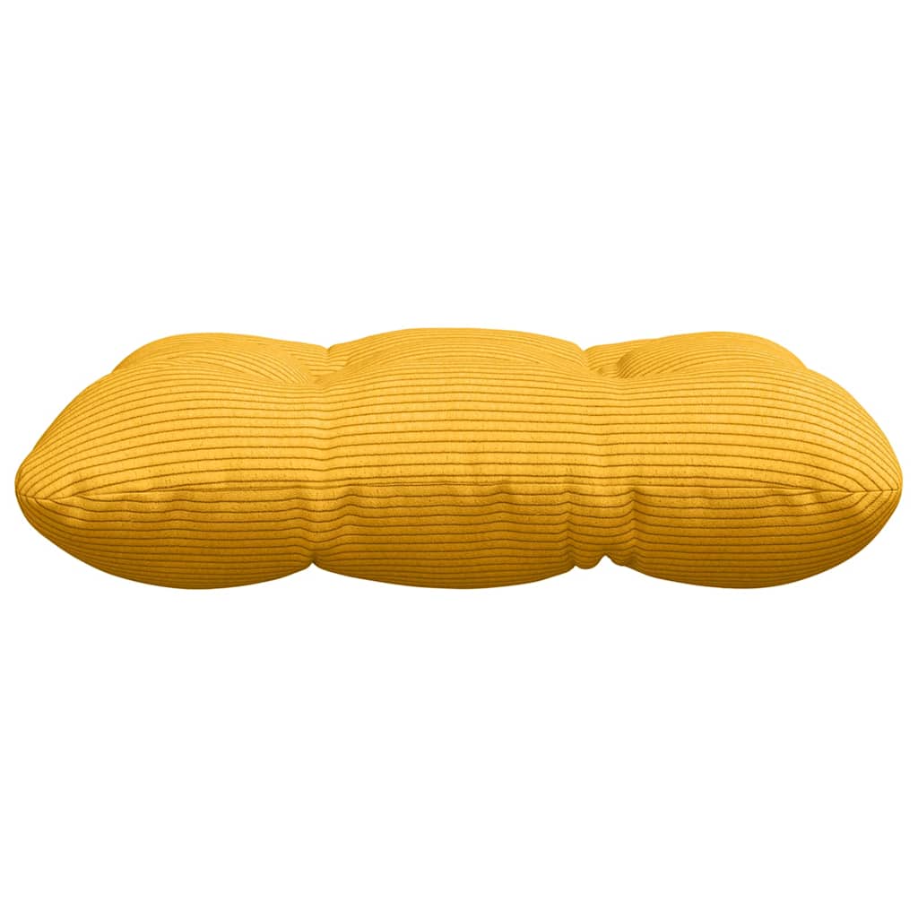 Cuscini per Seduta 4 pz Tessuto in Cords Giallo Chiaro