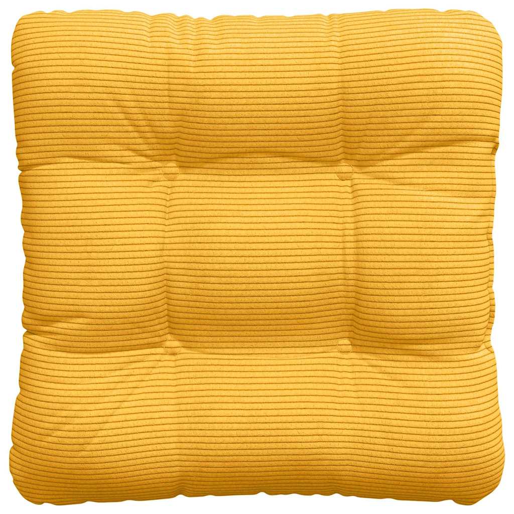 Cuscini per Seduta 4 pz Tessuto in Cords Giallo Chiaro