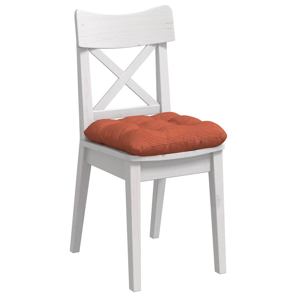 Cuscini per Seduta 4 pz Tessuto in Cords Rosso Arancio