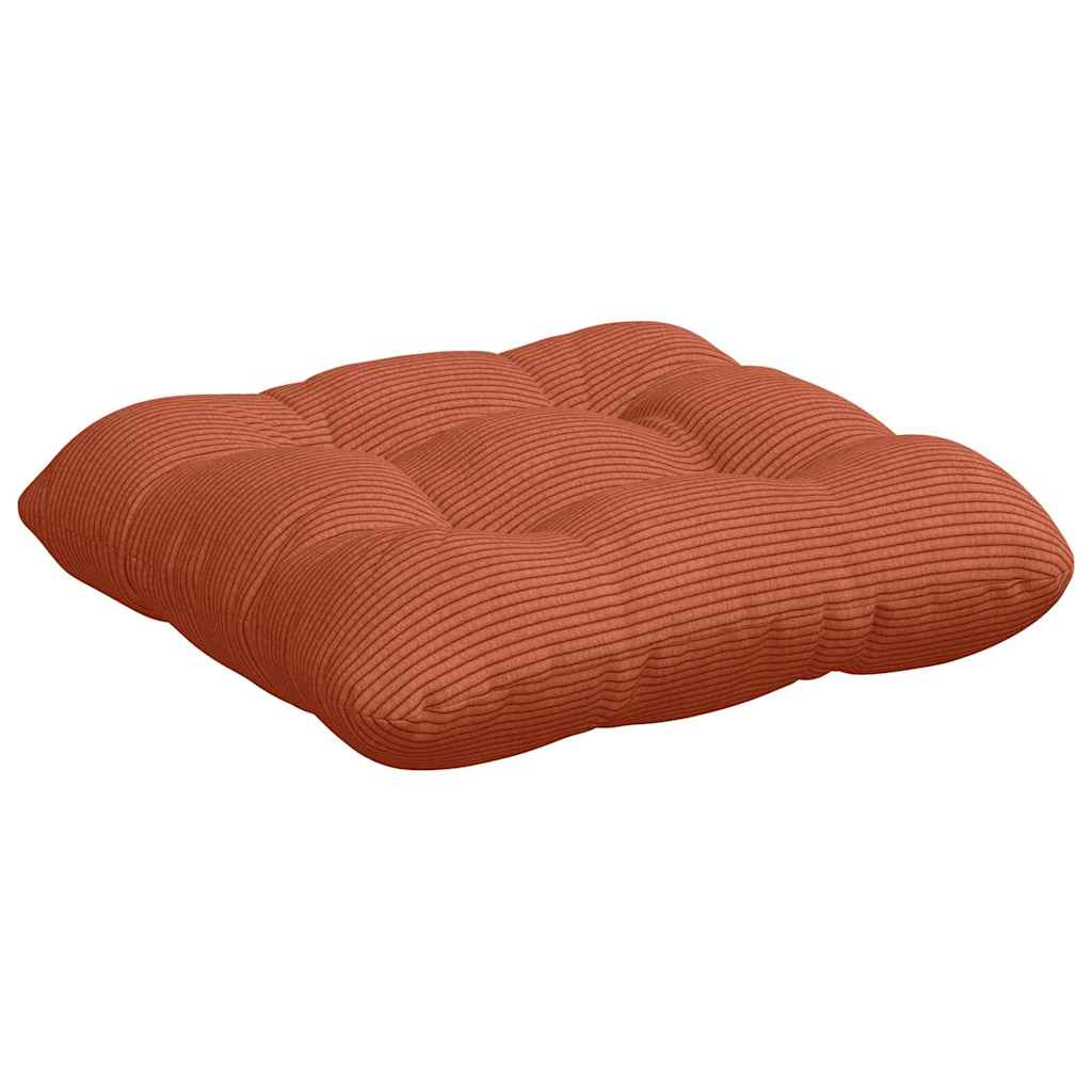 Cuscini per Seduta 4 pz Tessuto in Cords Rosso Arancio