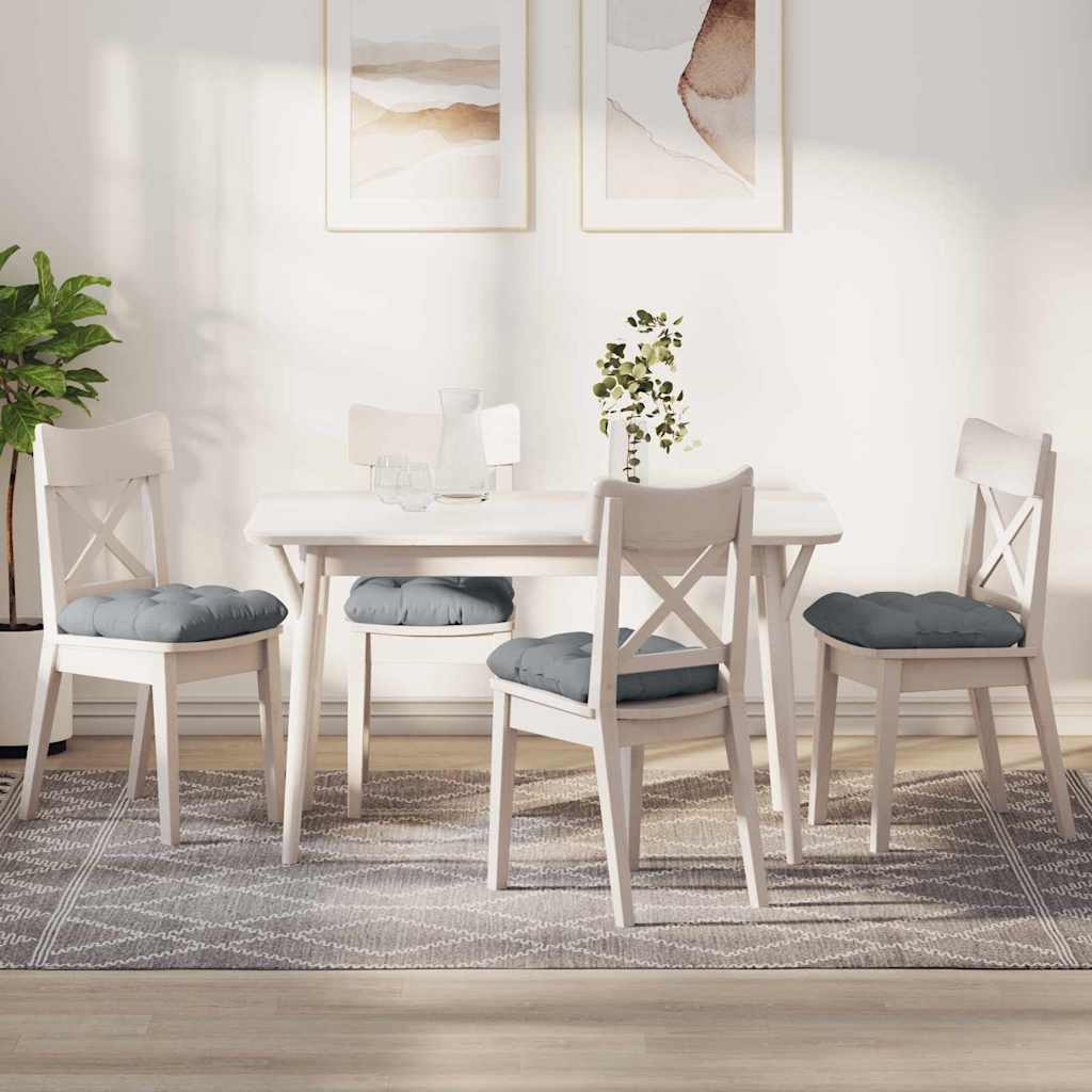 Cuscini per Seduta 4 pz Tessuto Grigio Chiaro 45 x 45 x 12 cm