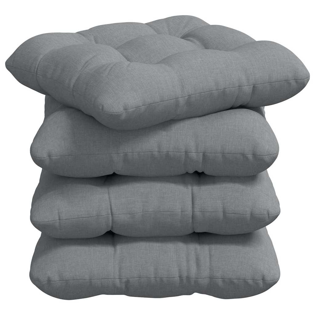 Cuscini per Seduta 4 pz Tessuto Grigio Chiaro 45 x 45 x 12 cm