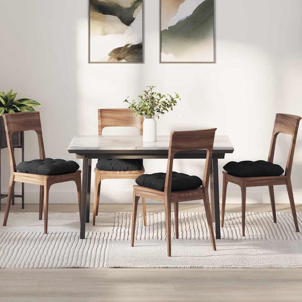 Cuscini per Seduta 4 pz Tessuto Nero 45 x 45 x 12 cm