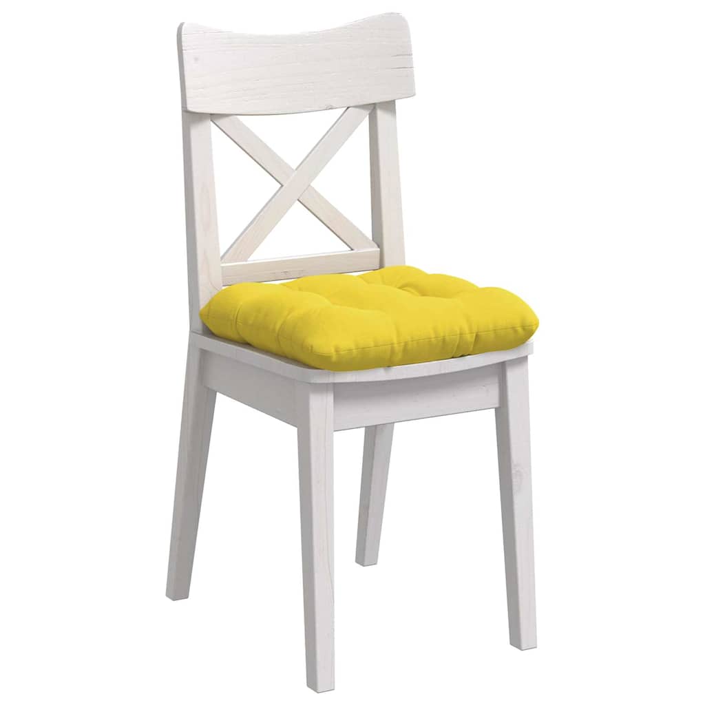 Cuscini per Seduta 4 pz Tessuto Giallo Chiaro 45 x 45 x 12 cm
