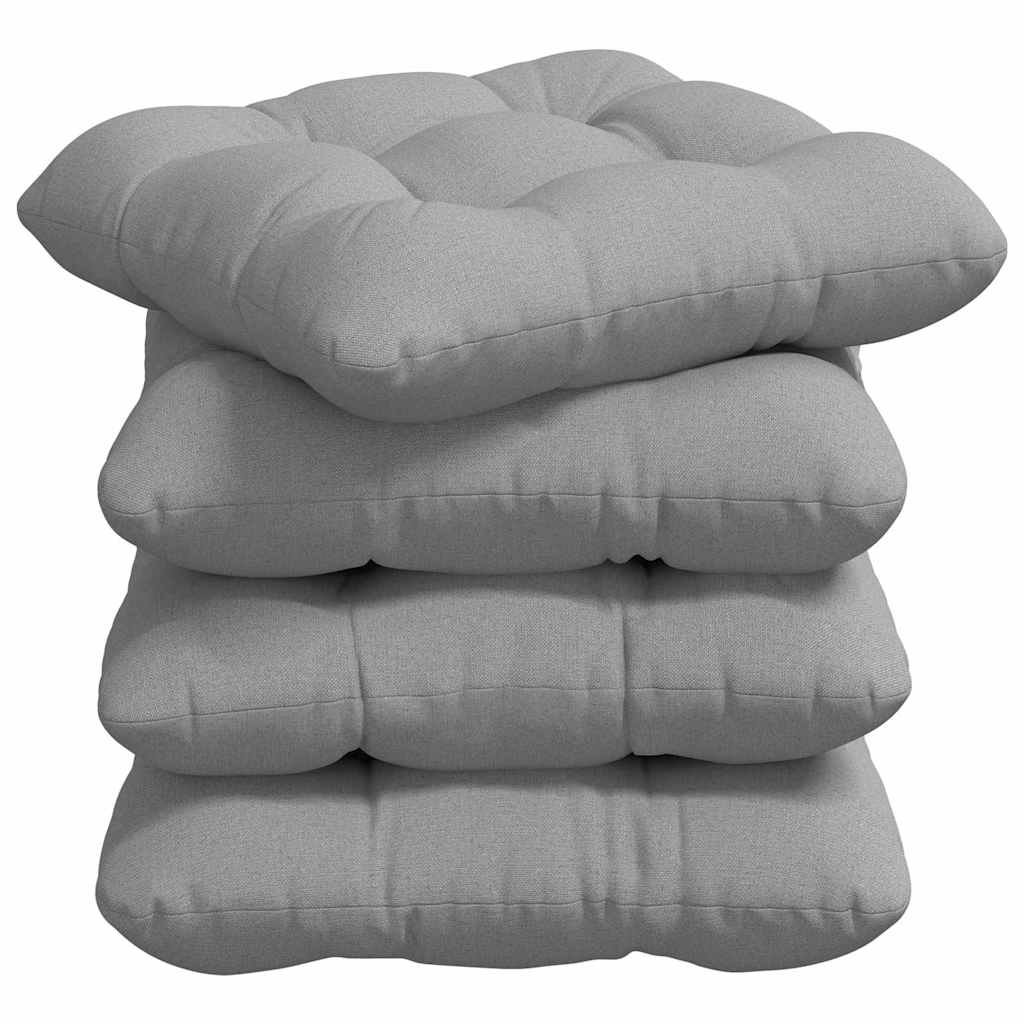Cuscini per Seduta 4 pz Tessuto Grigio Nuvola 45 x 45 x 12 cm