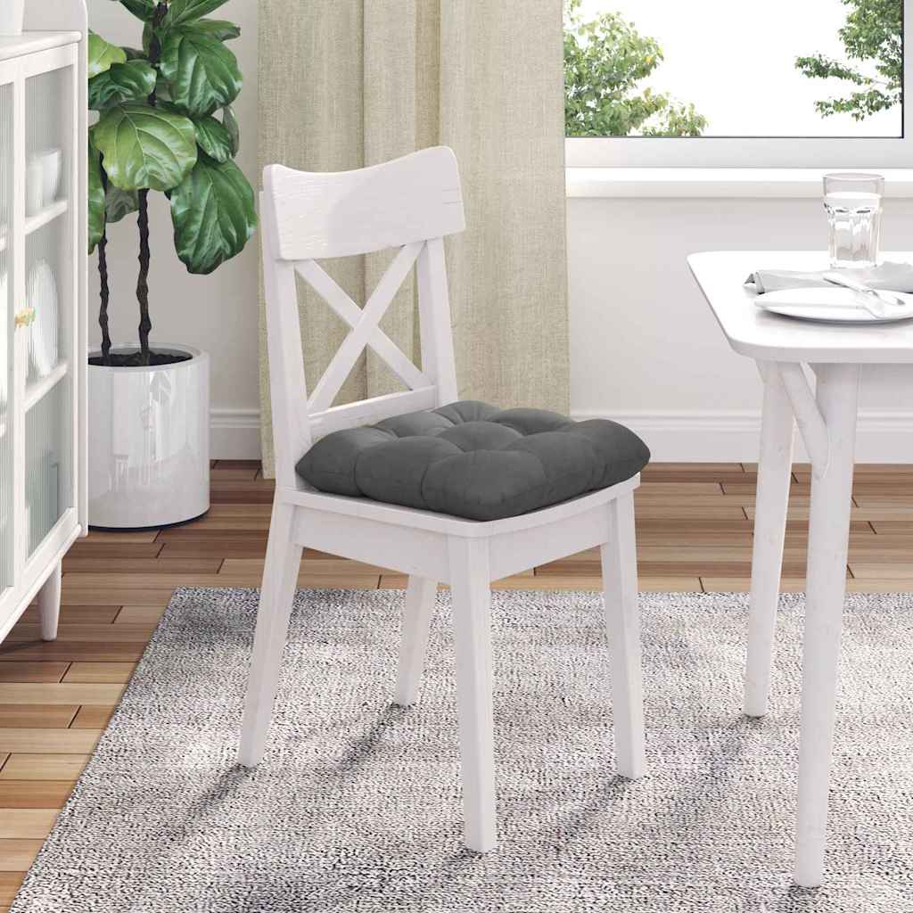 Cuscini per Seduta 4 pz Tessuto in Microfibra Grigio Scuro