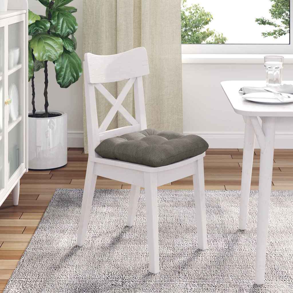Cuscini per Seduta 4 pz Tessuto in Cords Grigio Chiaro