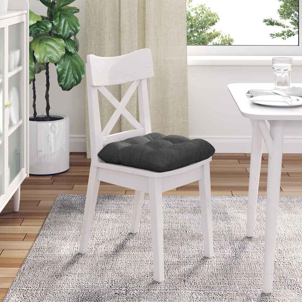 Cuscini per Seduta 4 pz Tessuto in Cords Grigio Scuro