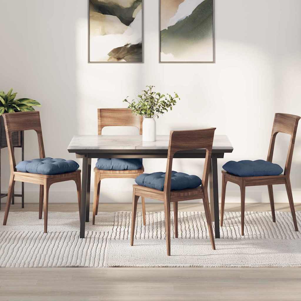 Cuscini per Seduta 4 pz Tessuto in Cords Blu 45 x 45 cm