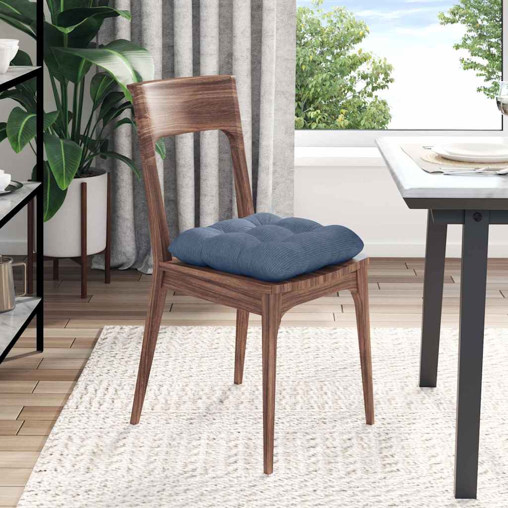 Cuscini per Seduta 4 pz Tessuto in Cords Blu 45 x 45 cm
