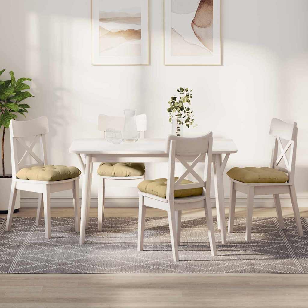 Cuscini per Seduta 4 pz Tessuto in Cords Grigio Verde