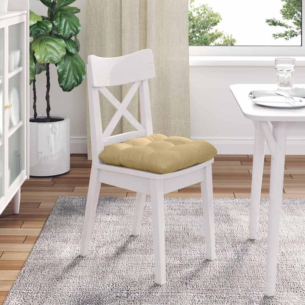 Cuscini per Seduta 4 pz Tessuto in Cords Grigio Verde