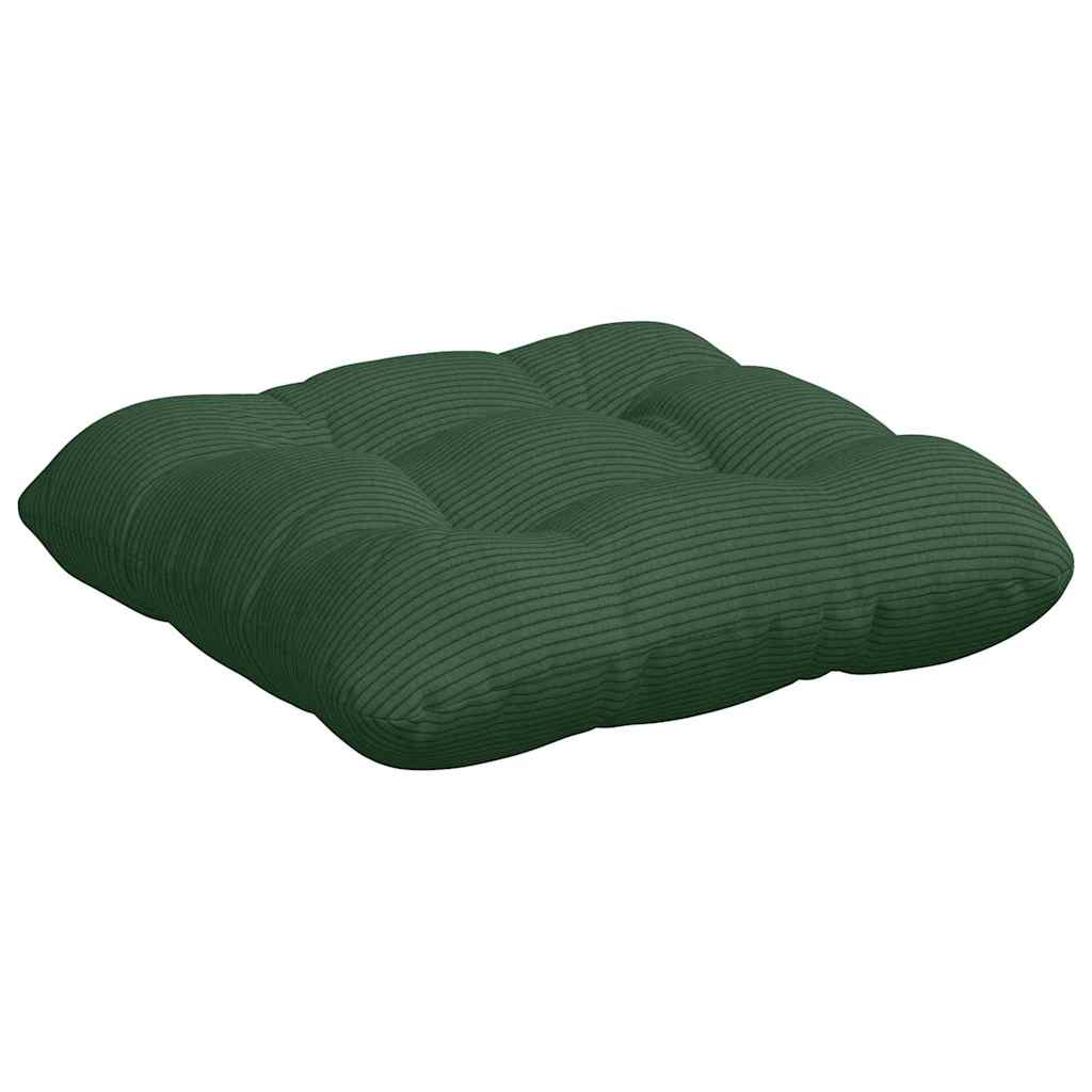 Cuscini per Seduta 4 pz Tessuto in Cords Verde Scuro 45 x 45 cm
