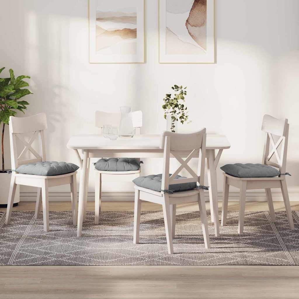 Cuscini per Seduta 4 pz Tessuto Grigio Chiaro 40 x 40 x 6 cm