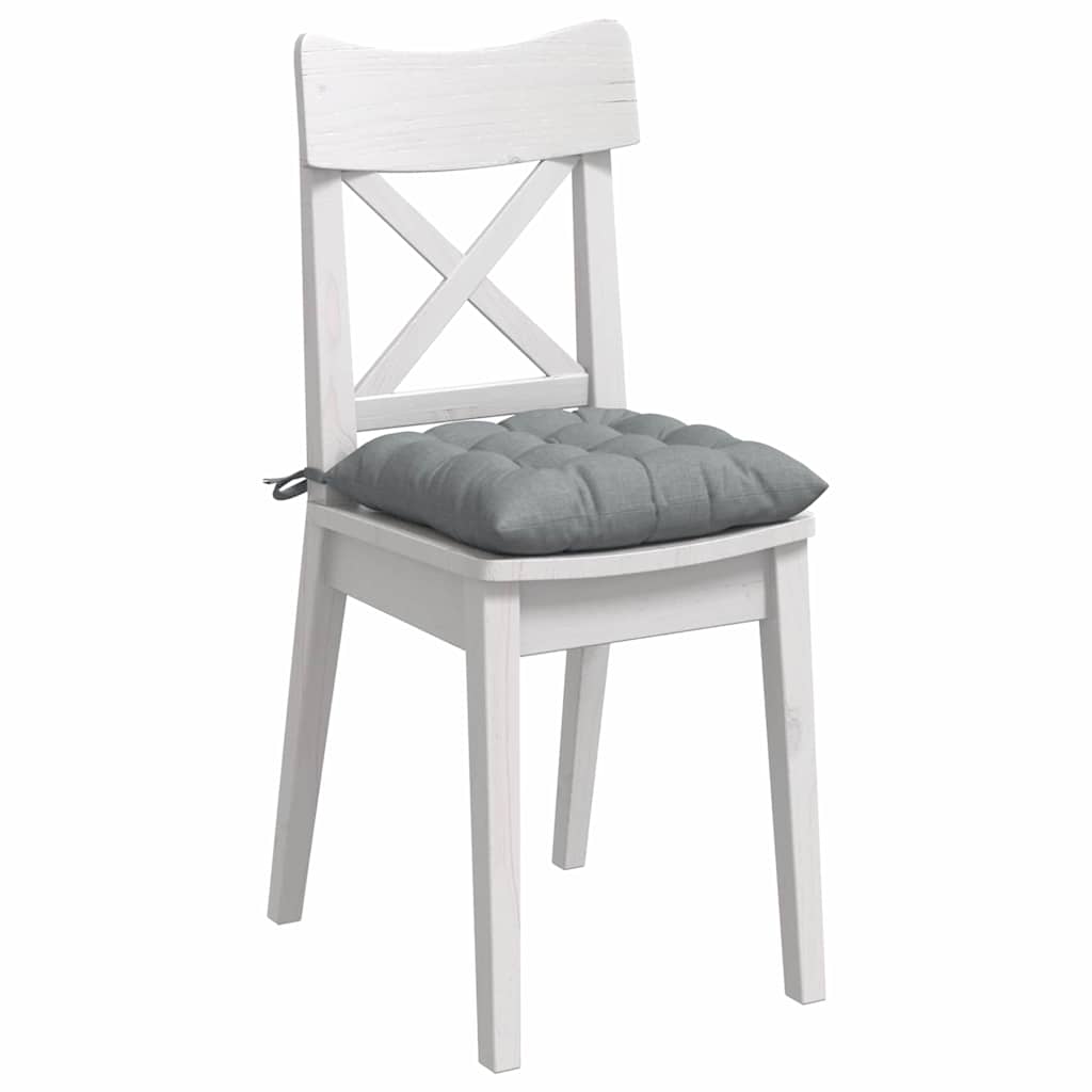 Cuscini per Seduta 4 pz Tessuto Grigio Chiaro 40 x 40 x 6 cm